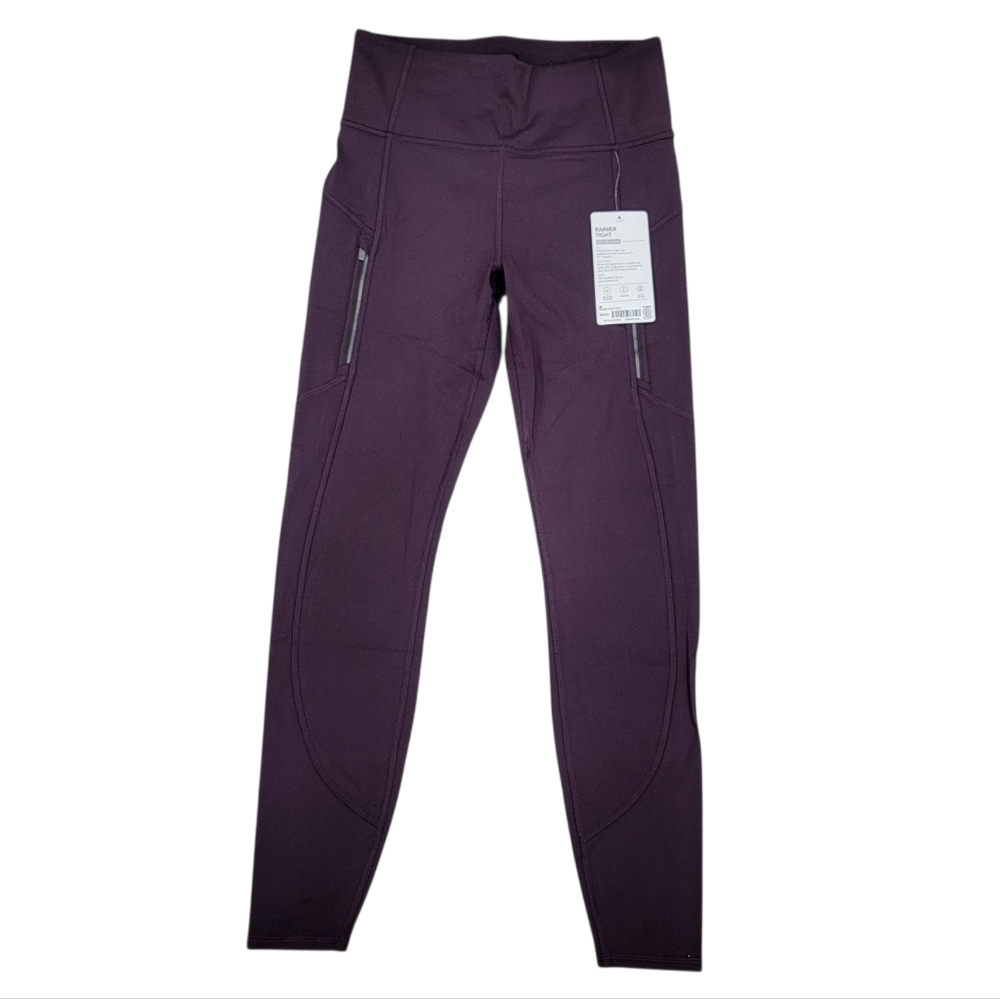 NWT Athleta Rainier High Rise Leggings Activewear Tights Plum Women’s Size S